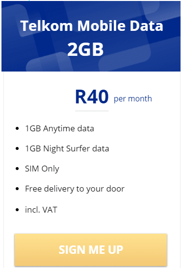 Telkom Mobile Data 2GB Package