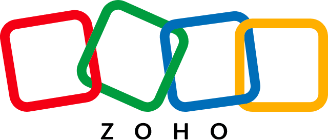 Logo of Zoho, a computer software and web-based business tools designer.