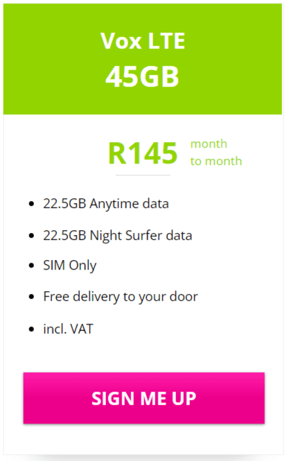 Vox LTE 22.5GB Package