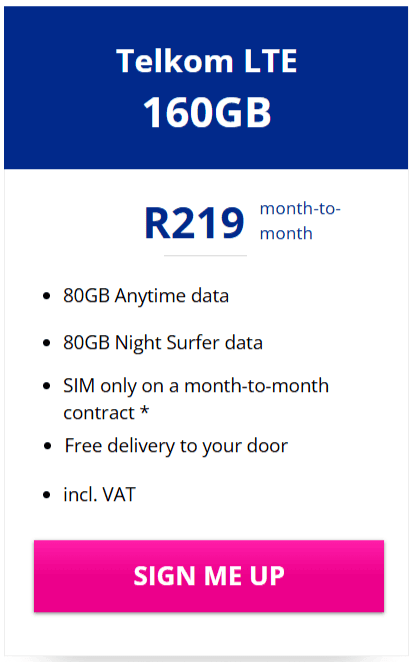 Telkom LTE 160GB Package