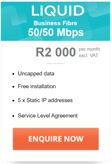 Liquid Business Fibre 50/50Mbps Package