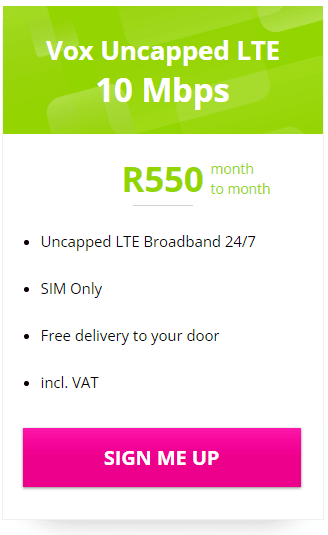 Vox 10Mbps Uncapped LTE