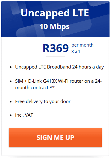 Telkom Uncapped LTE 10Mbps SIM & Router 