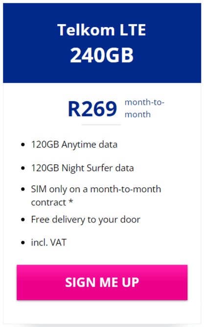 Telkom LTE 240GB Package