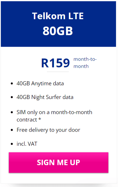 Telkom LTE 80GB Package