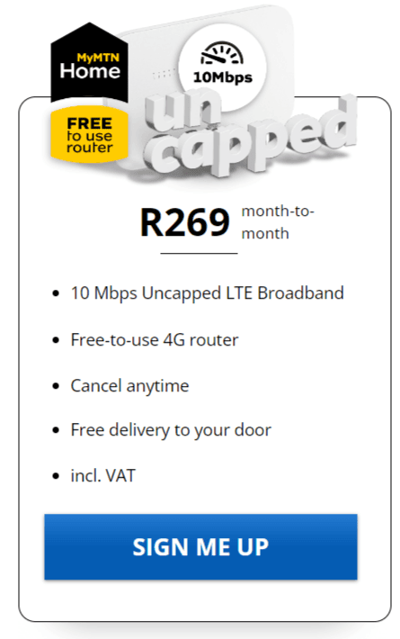 MTN 10Mbps Uncapped LTE Package