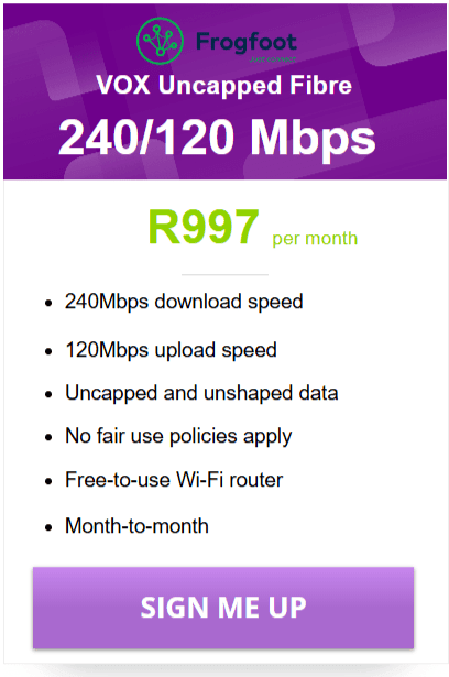 Vox Fibre 240/120Mbps Package