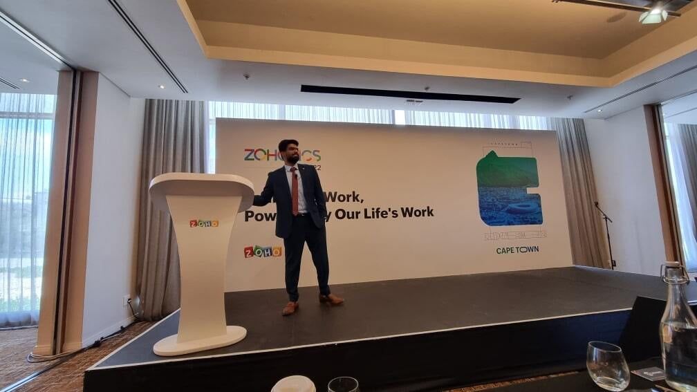 Zoho Employee presenting at Zoholics South Africa 2022