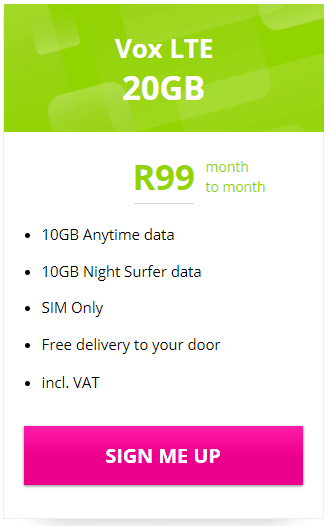 Vox LTE 10GB Package