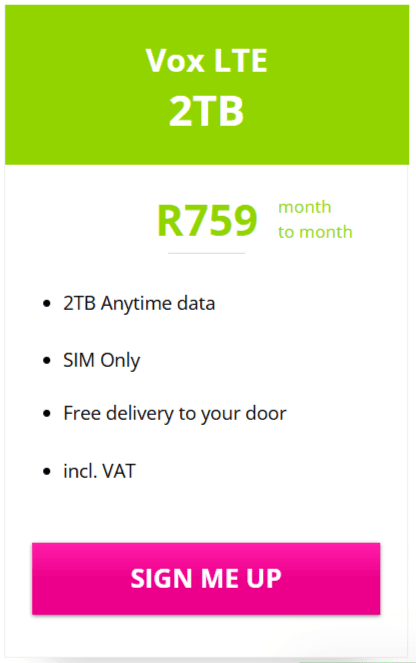 Vox LTE 2TB Package