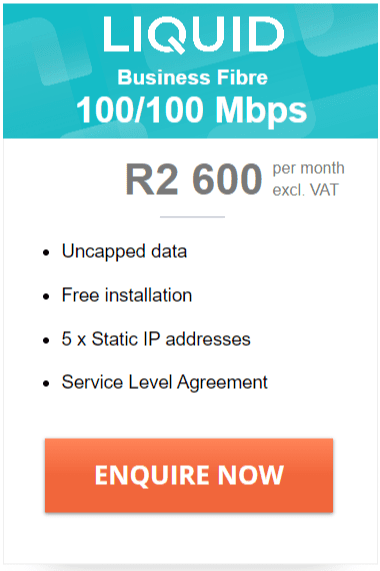 Liquid Business Fibre 100/100Mbps Package