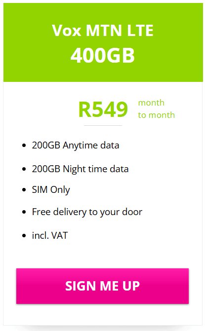 400GB Vox MTN LTE