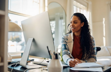 Person working from home with uncapped and unshaped Telkom fibre internet for fast and reliable connectivity