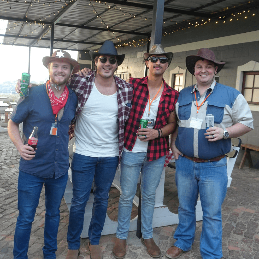 Team members enjoying the year-end festivities