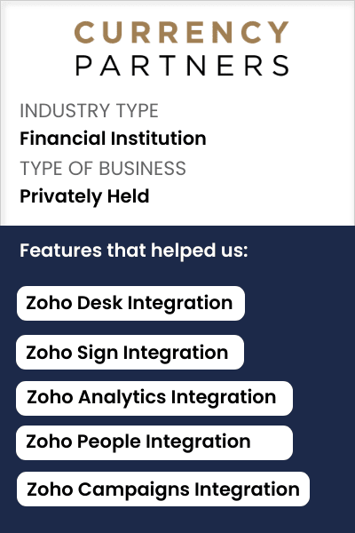 Integration features that were implemented for Currency Partners