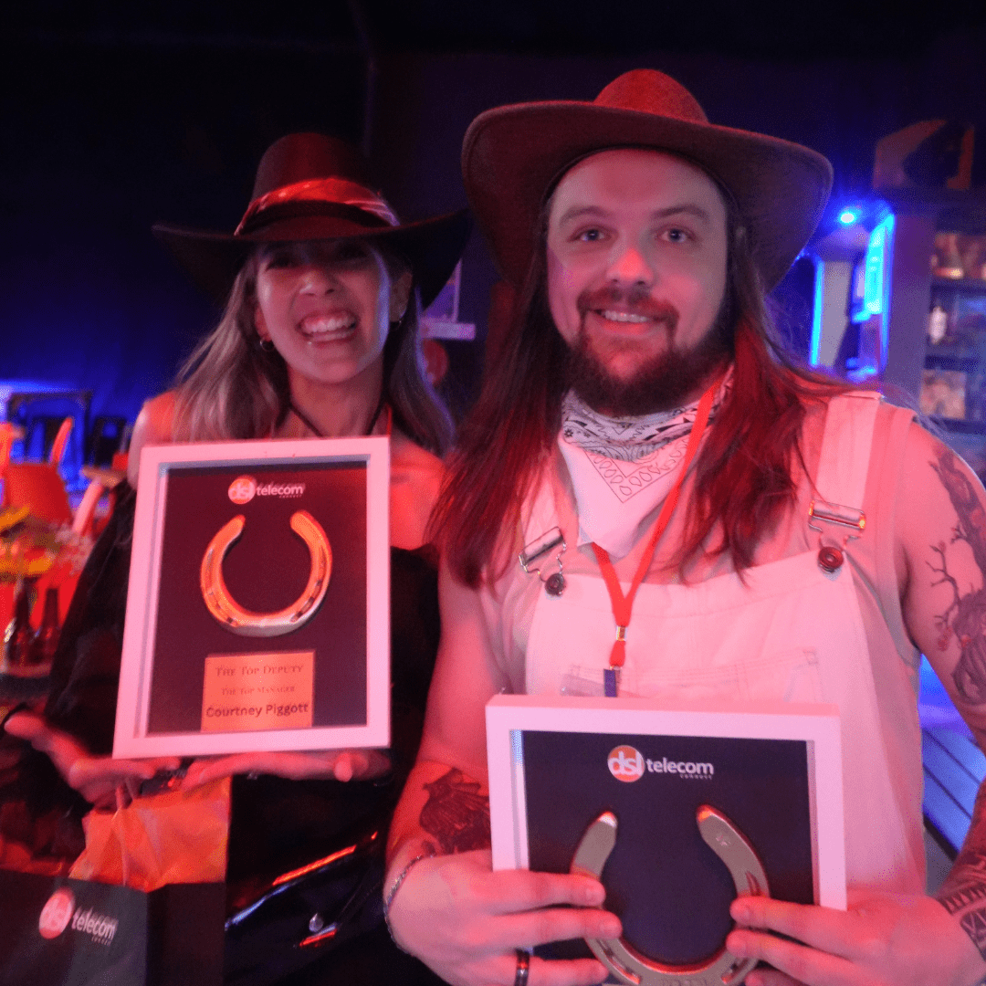 Courtney and Hansie  with the awards they won on the night