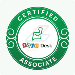 DSL Telecom's Zoho Desk Associate Badge as Zoho Certified Partners