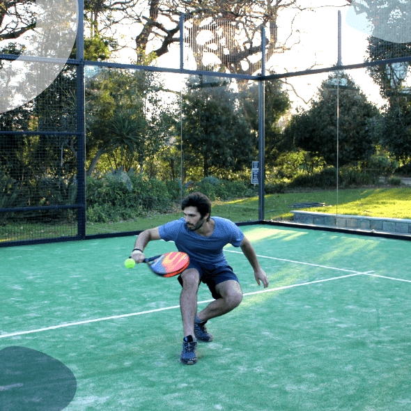 DSL Telecom team member playing padel tennis tournament