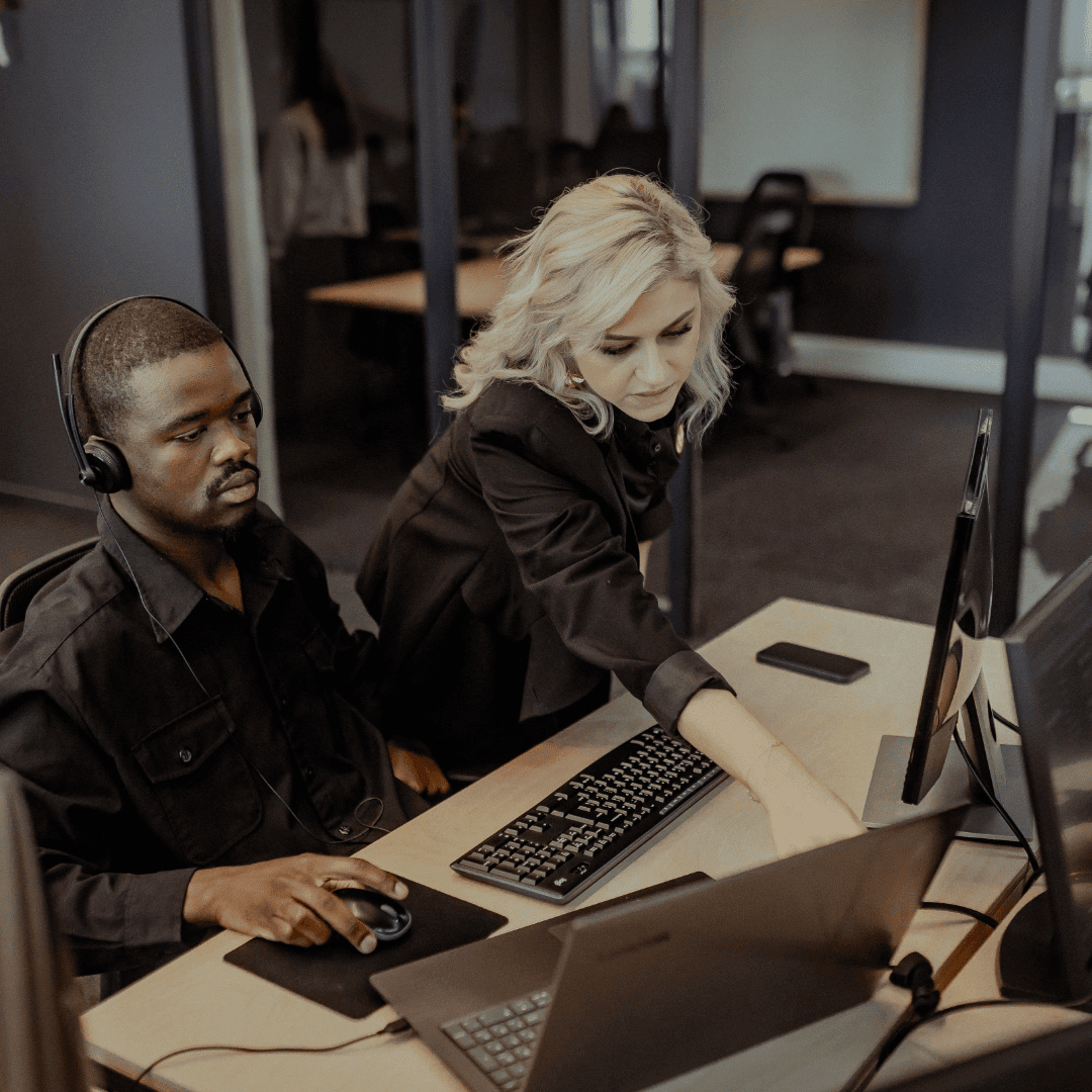 One of our managers guiding a sales administrator