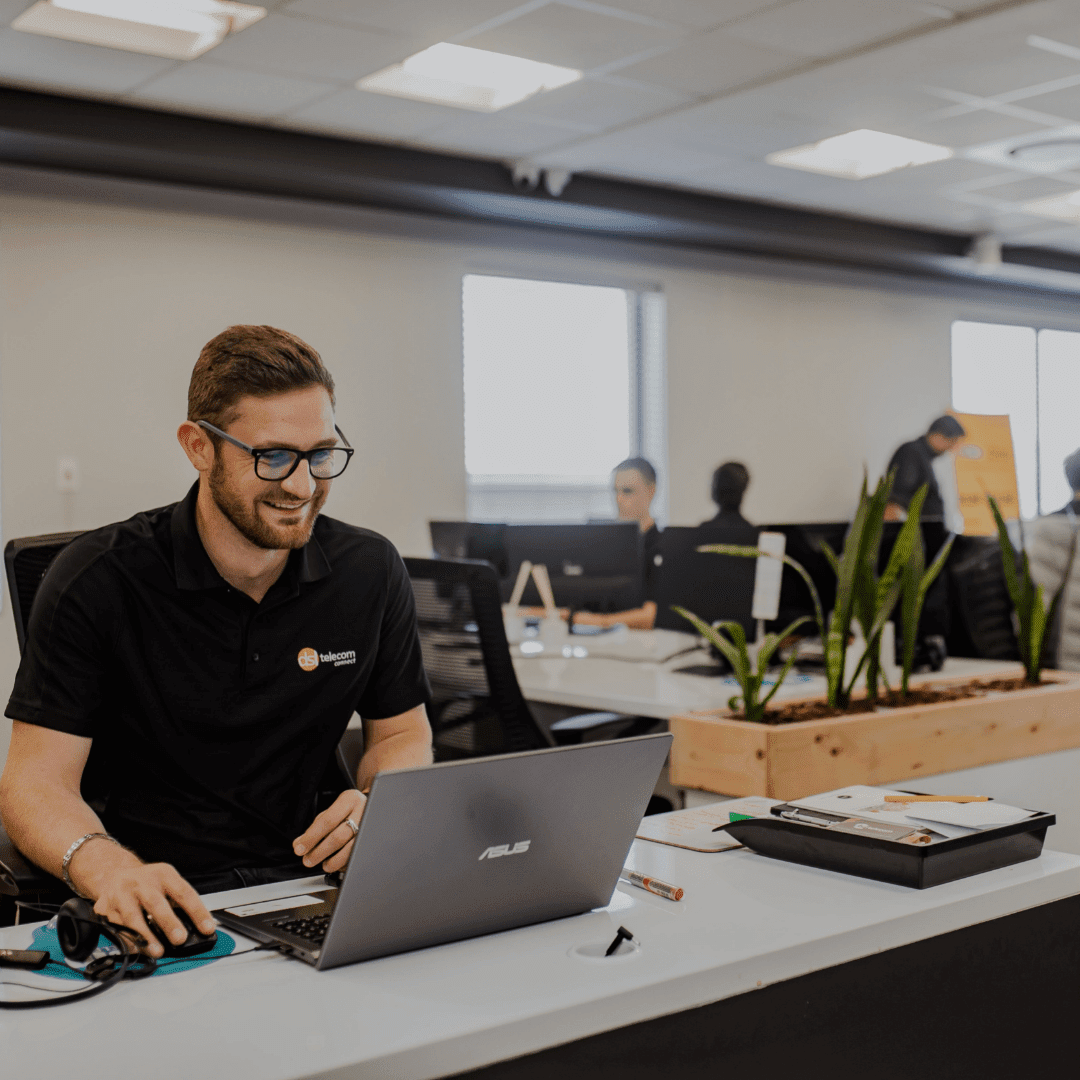 A Zoho software consultant having an online meeting with a client.