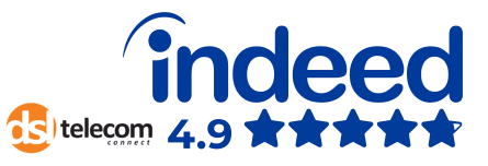 Indeed and DSL Telecom logos with 4.9 star rating showing a top-rated employer in Somerset West