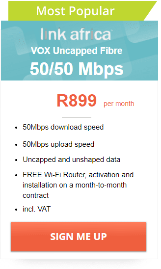 Telkom Fibre 50/50Mbps Package