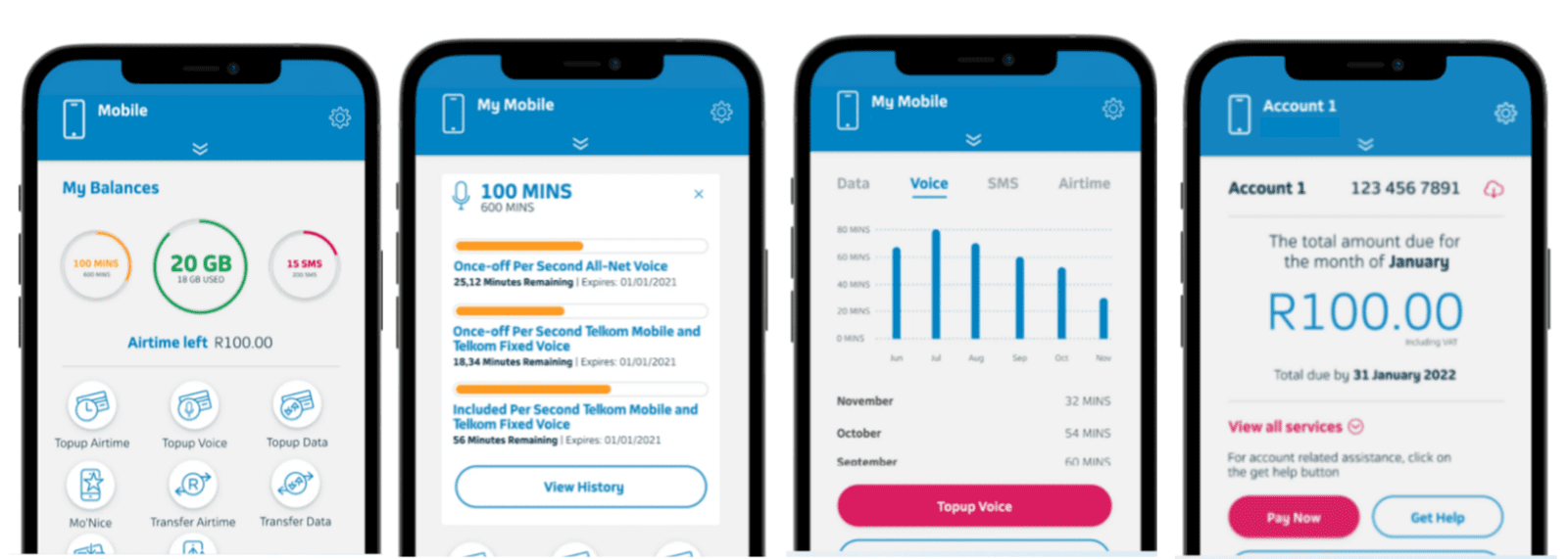 The Telkom mobile app gives you the ability to manage your Telkom LTE, DSL & Fibre accounts from your smartphone.