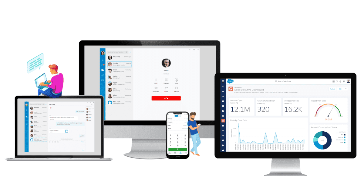 Integrate your phone system with your CRM system for improved productivity and reporting dashboards