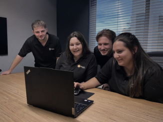 Interns at DSL Telecom collaborating Interns collaborating on live projects at DSL Telecom's technology internship in the Helderberg.