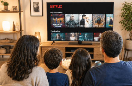 Family streaming movies at home using fast uncapped Telkom Octotel fibre internet  in South Africa