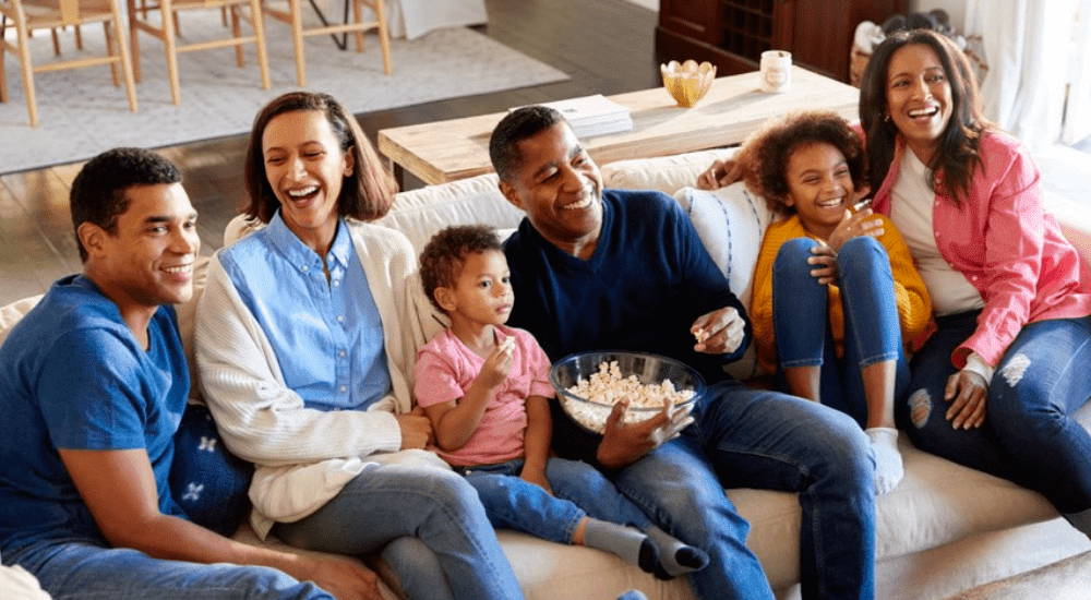 A family streaming movies connected to their Telkom fibre internet 