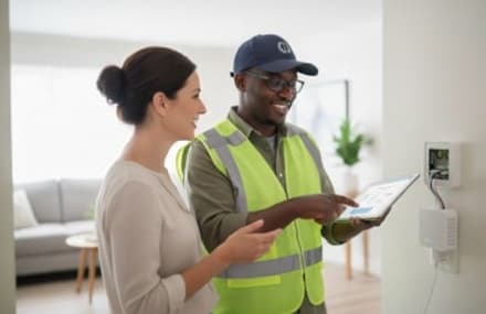Fibre technician activating the Telkom Link Africa fibre line inside the household in South Africa.