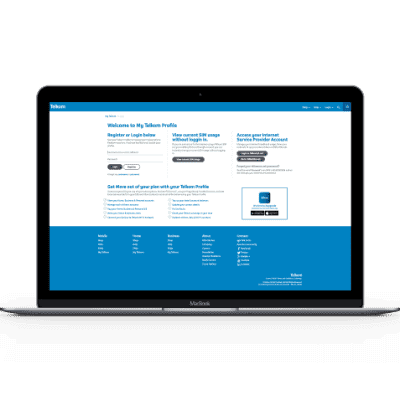 Register on Telkom's web self-service portal