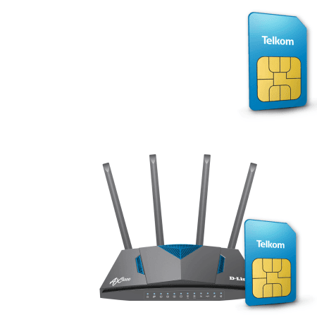 Telkom SIM-Only or Telkom SIM + D-Link DWR-957M Wi-Fi Router Package