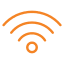Icon representing VoIP calls using fibre, LTE, or wireless internet connection.