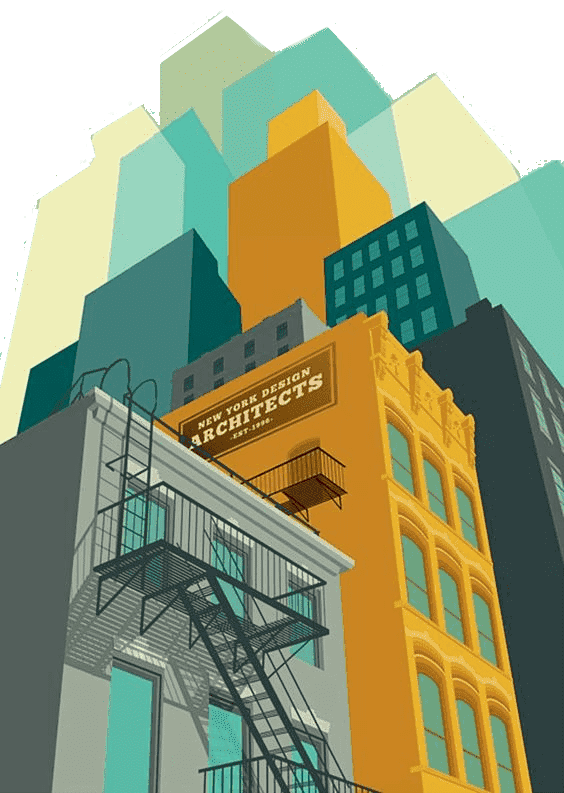 A group of business buildings that are covered for Vox Business fibre internet.