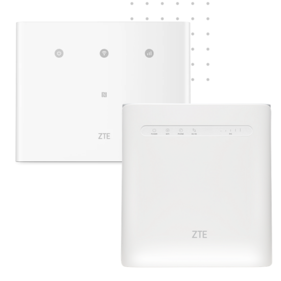 A Vox ZTE MF286C or ZTE MF296C Wi-Fi router can be added on to your Vox MTN LTE internet package if you require one