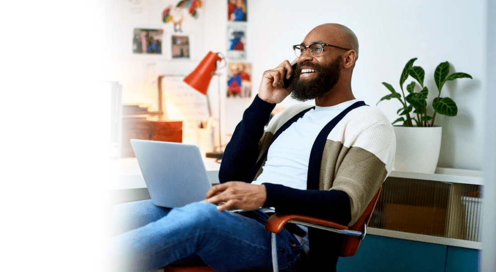 A Vox LTE customer working from home