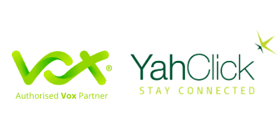Logo of Vox and Yahclick. YahClick is Vox's Satellite-powered broadband service. DSL Telecom is an Authorised Vox Business Partner.