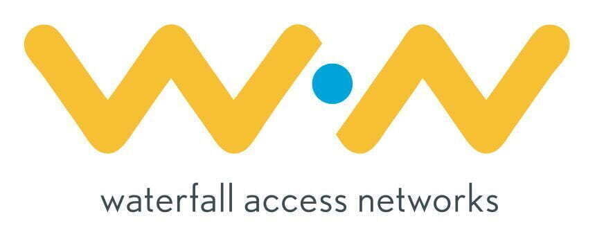 Logo of Waterfall Access Networks, one of Vox's fibre network providers
