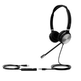 A dual-earpiece headset, the Yealink UH36 Duo