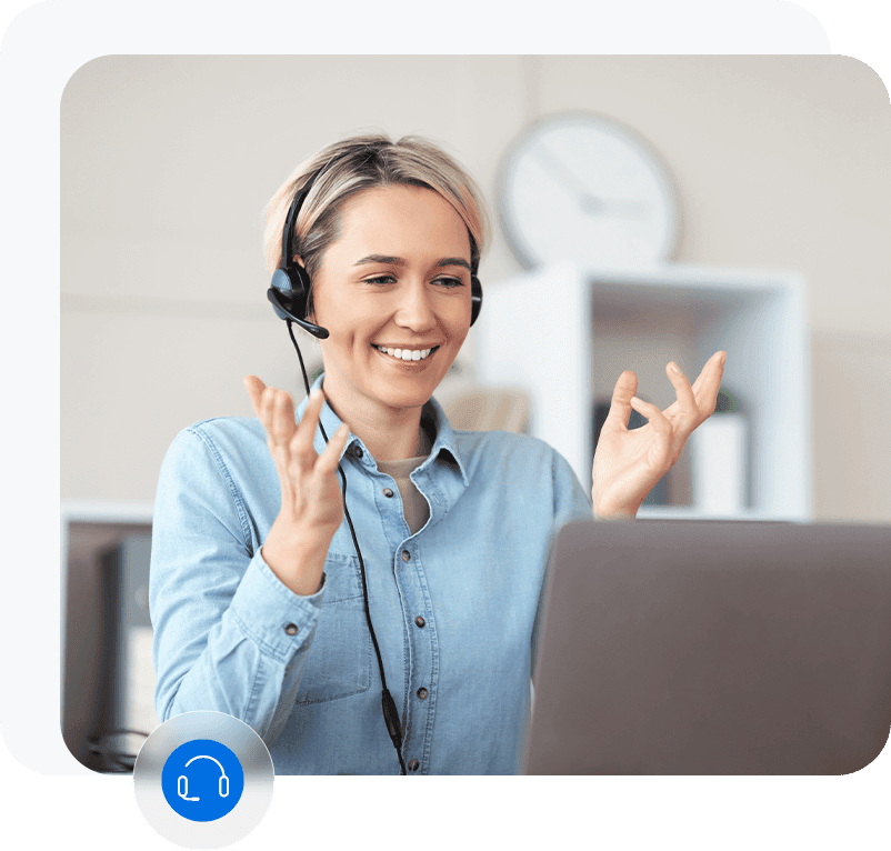 A support agent assisting a customer