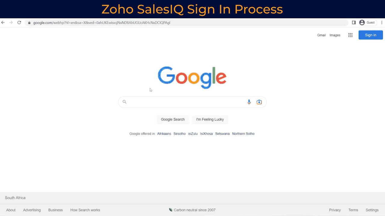 A GIF showing the Zoho SalesIQ SIgn Up Process through the DSL Telecom Website
