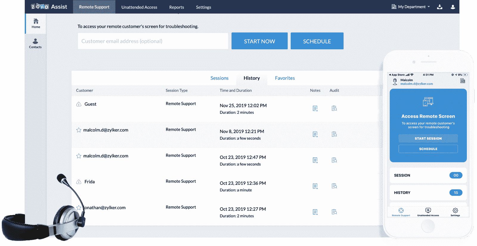Zoho Assist is cloud-based remote support and remote access software that helps you support customers from a distance