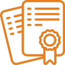 An icon of certificates highlighting DSL Telecom’s certified Zoho experts across multiple applications.