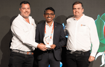 Dean and Paul with the Zoho Partner of the Year award