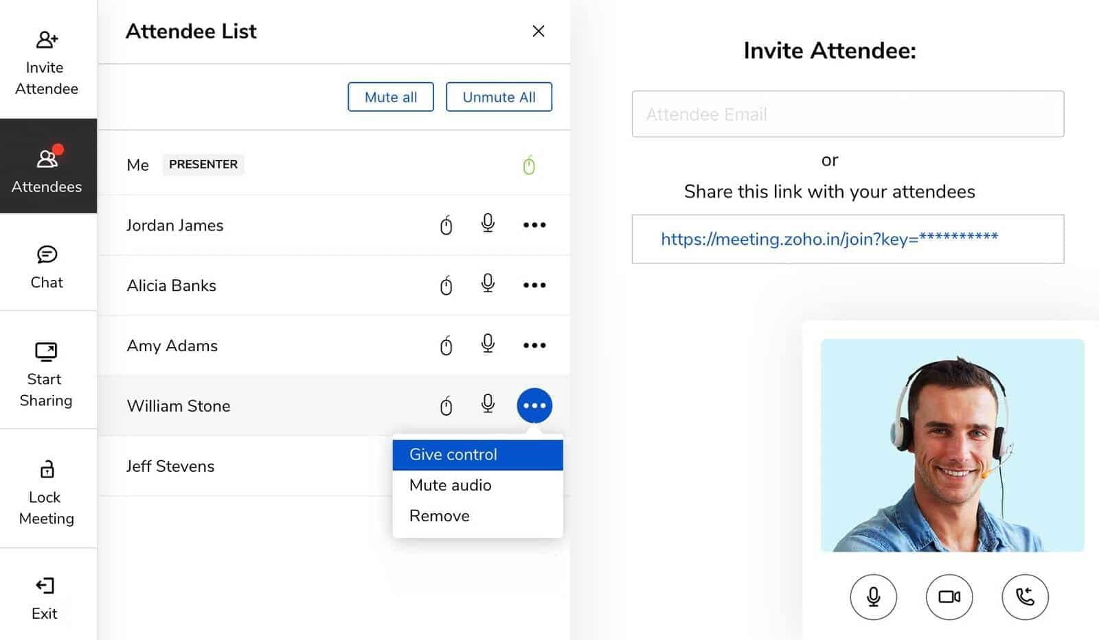 Zoho Meeting is a secure online meeting platform and webinar solution that helps people find new ways to collaborate and work remotely with efficacy.