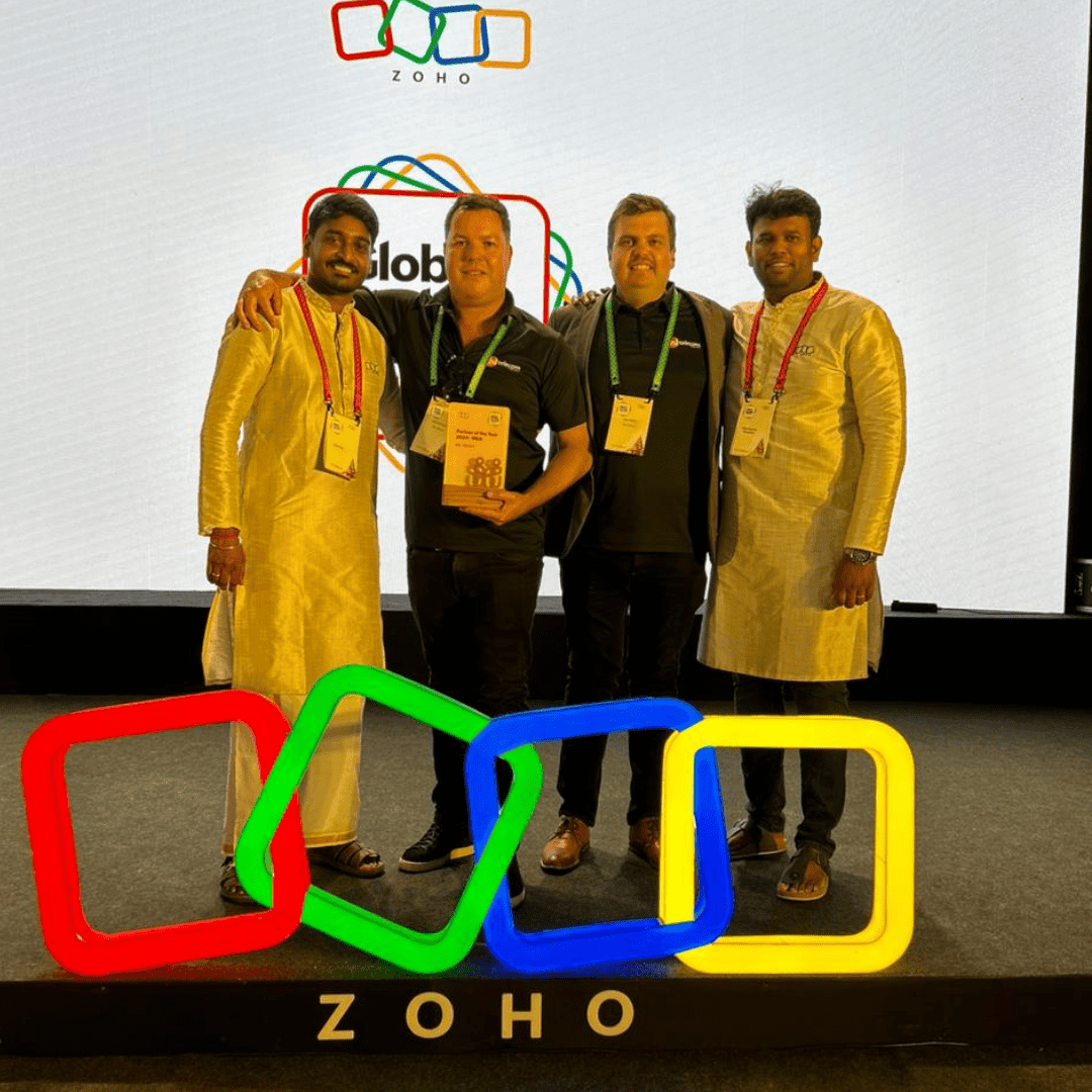 Dean and Paul accepting the Zoho Partner of the Year - MEA award