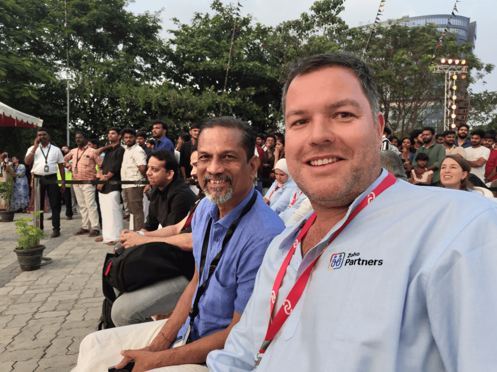 Dean with Sridhar Vembu at the Pongal celebration