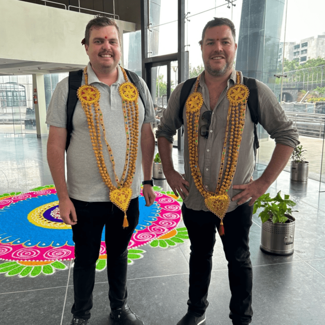 Dean Schreuder and Paul Wilson arriving in Chennai, India
